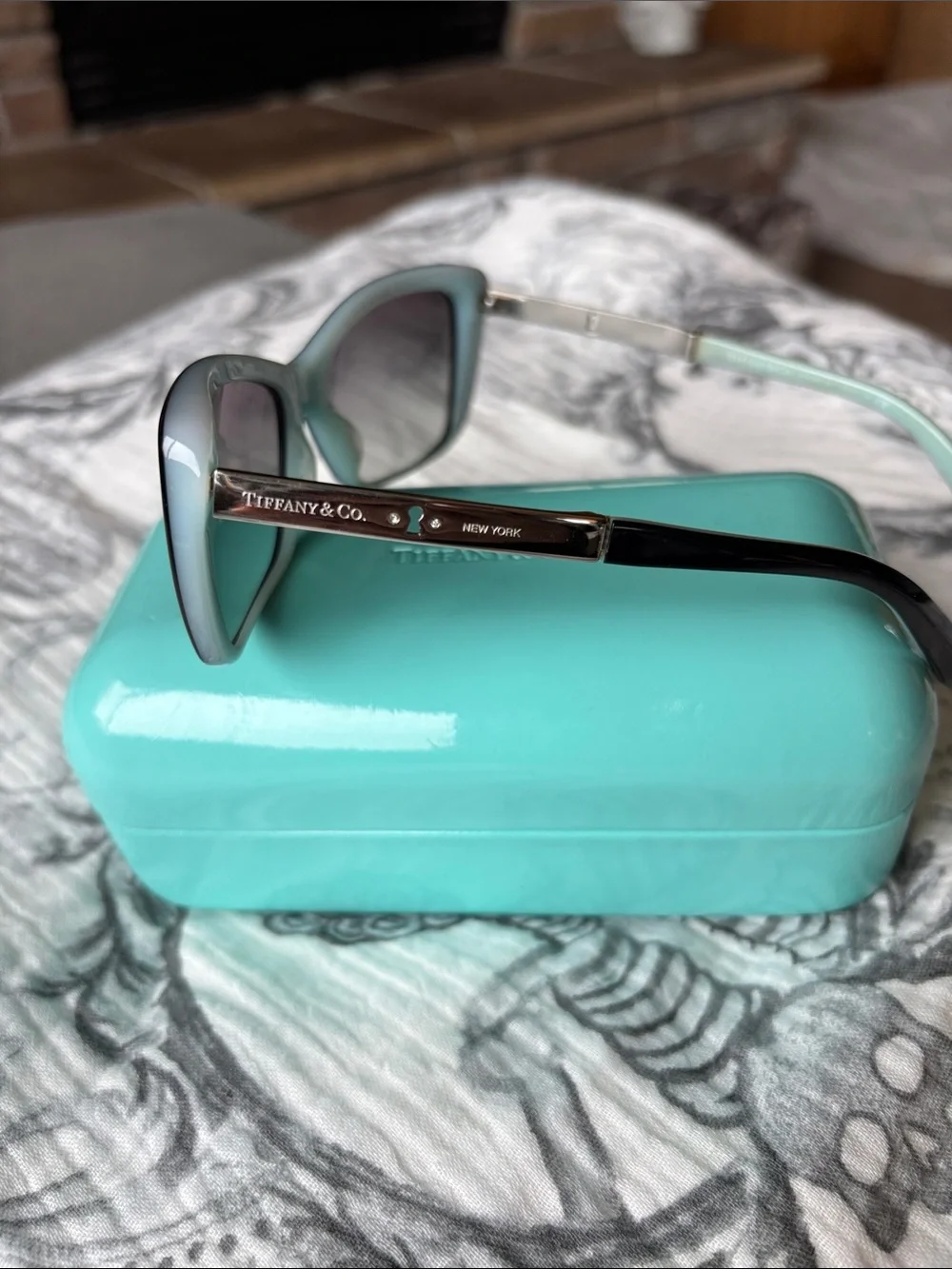 Tiffany & Co. Black Women's Oversized Rectangle Sunglasses